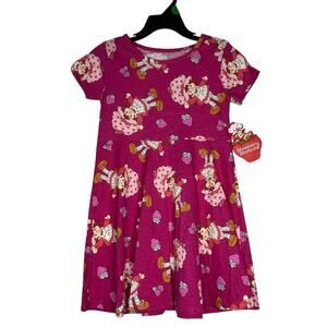Strawberry Shortcake Toddler Girls Print Dress with Short Sleeves 5T New